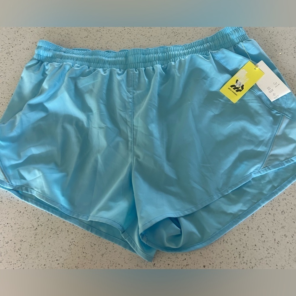 All in Motion women’s mid-rise run shorts Blue Athletic Shorts size XXL NWT